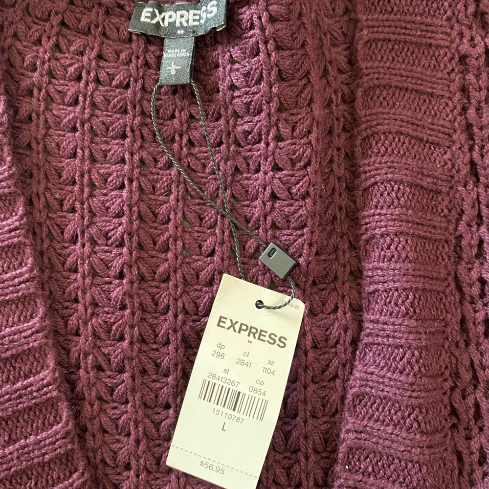 Express waffle sweater NWT